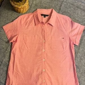 Tommy Hilfiger pink dot camp shirt